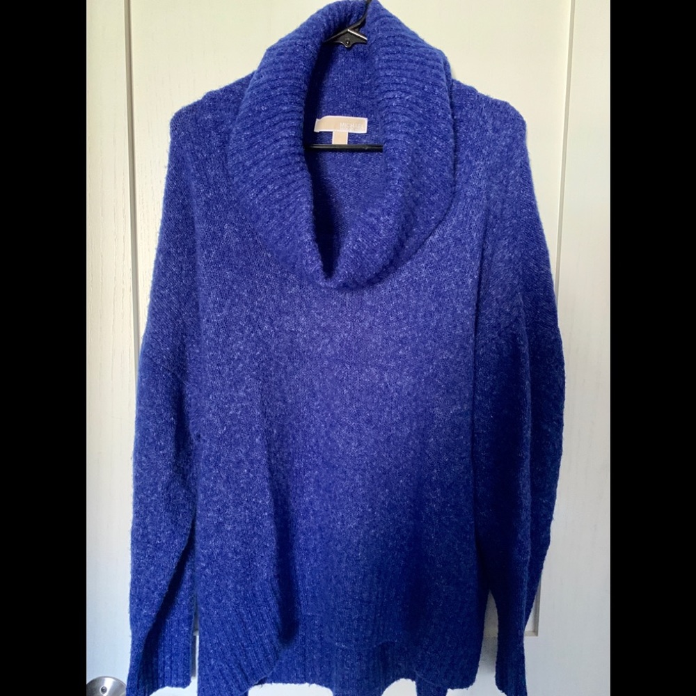 Michael Kors Bright Blue Cowl Neck Sweater L